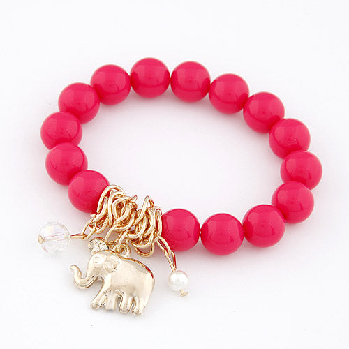 Elephant Charm Beads Bracelet - Stones & Vine