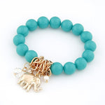 Elephant Charm Beads Bracelet - Stones & Vine