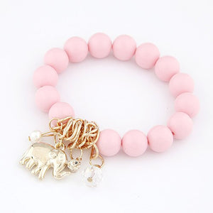 Elephant Charm Beads Bracelet - Stones & Vine