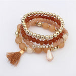 Bohemian Matt Resin Bead Bracelet - Stones & Vine