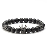 Black Crown & Skull King Charm Bracelets - Stones & Vine