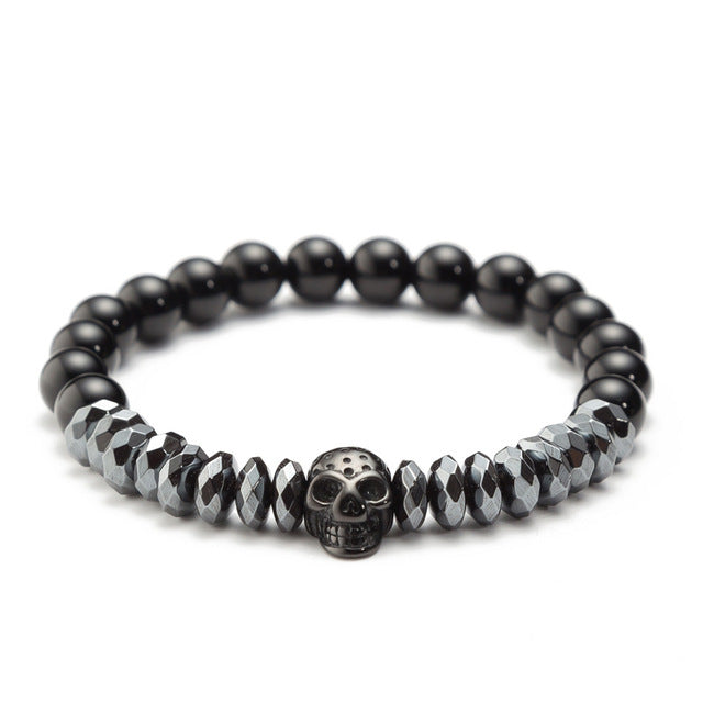 Black Crown & Skull King Charm Bracelets - Stones & Vine