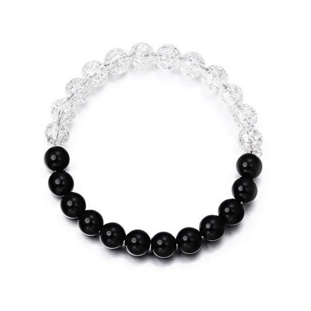 Classic Distance Black & White Charm Beads Bracelets - Stones & Vine