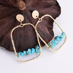 Turquoise Blue Stone Drop Earring - Stones & Vine