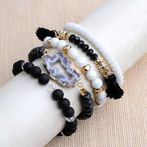 BOJIU Women Bracelet Set - Stones & Vine