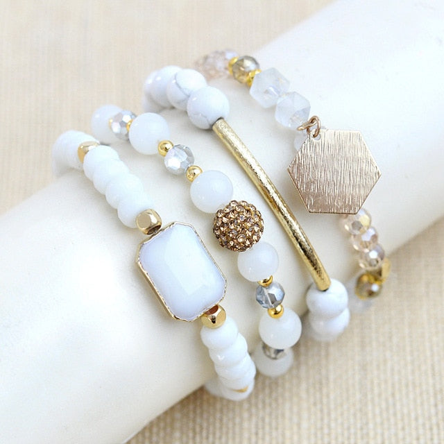 BOJIU Women Bracelet Set - Stones & Vine