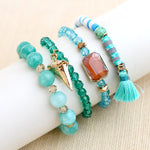 BOJIU Women Bracelet Set - Stones & Vine