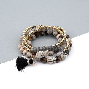 BOJIU Women Bracelet Set - Stones & Vine