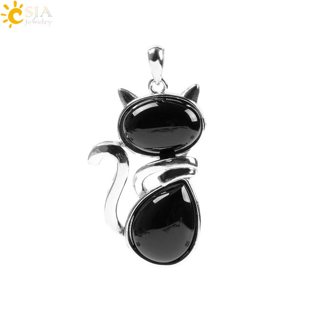 Women's Cute Cat Pendants - Stones & Vine