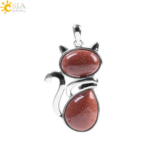 Women's Cute Cat Pendants - Stones & Vine