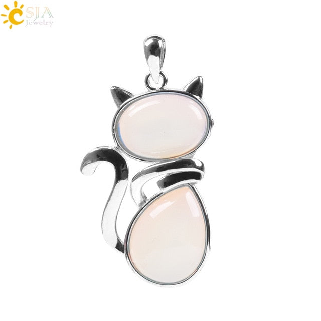 Women's Cute Cat Pendants - Stones & Vine