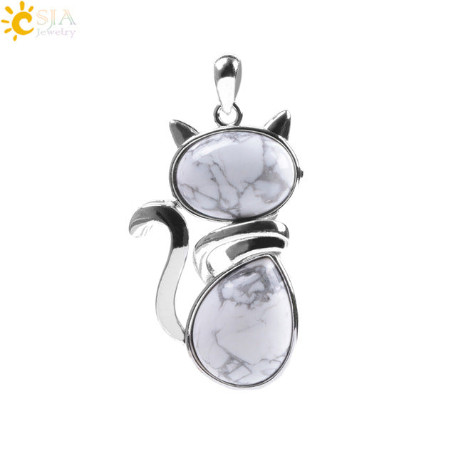 Women's Cute Cat Pendants - Stones & Vine