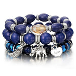 Three Layers Beaded Charms Bracelets - Stones & Vine