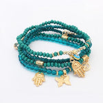 Lucky Hamsa Hand, Blue Evil Eye, Butterfly Charm Bracelets - Stones & Vine